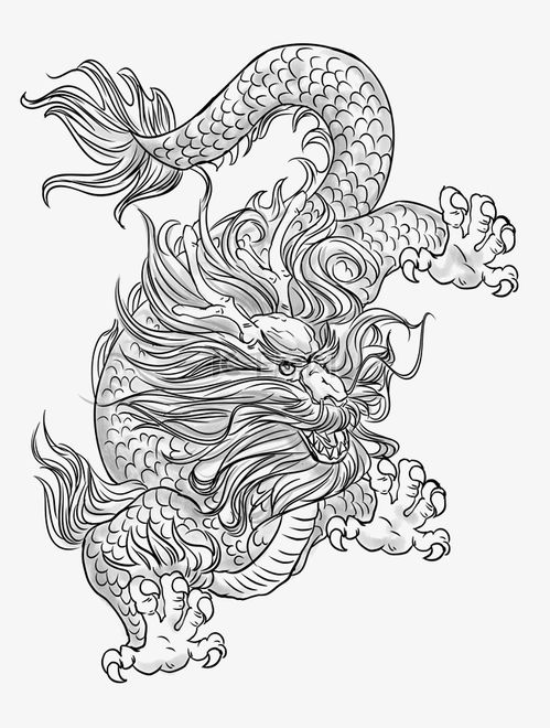 (古风手绘龙)古风帅气画龙,传统韵味搭配现代风情,尽显神秘与力量